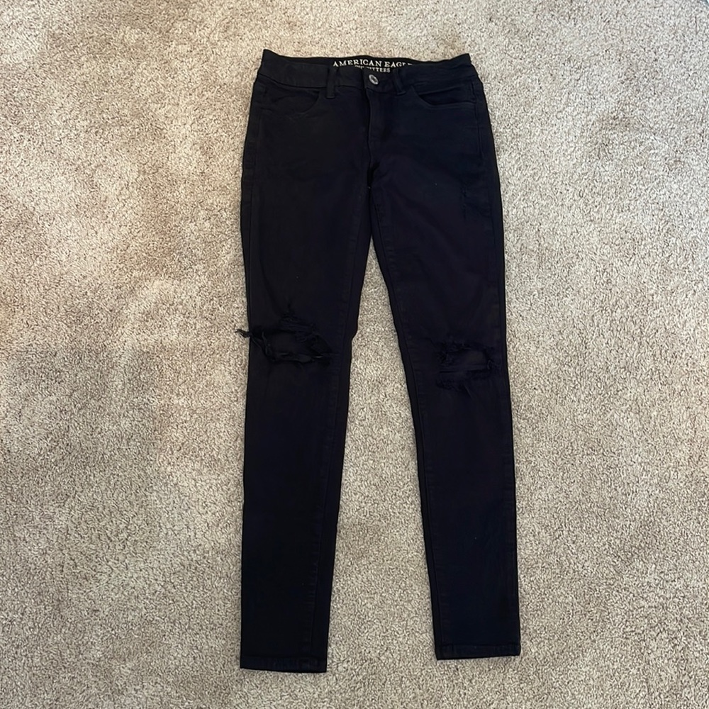 American Eagle Black ripped jeans